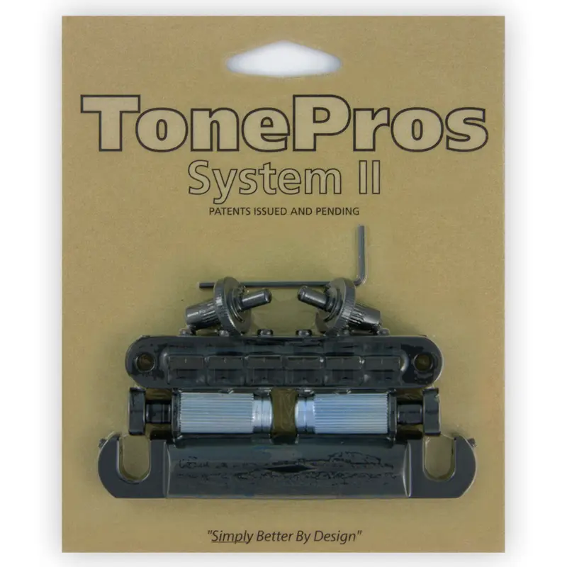 TonePros LPM04 B - Standard Tune-O-Matic Bridge and Tailpiece Set - Black 