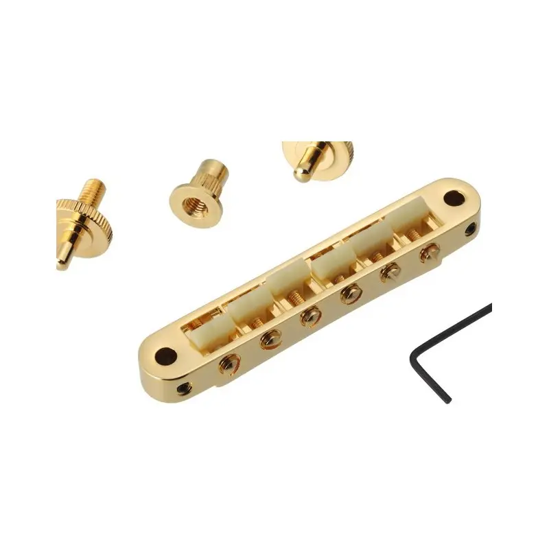 TonePros TP6G G - Standard Tune-O-Matic Bridge with G Formula Saddles - Gold 