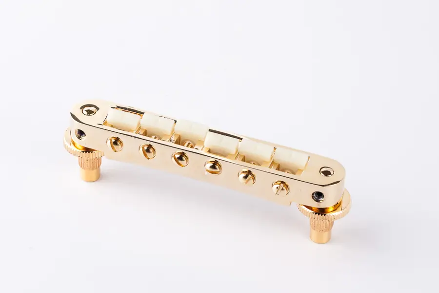 TonePros TP6G G - Standard Tune-O-Matic Bridge with G Formula Saddles - Gold 