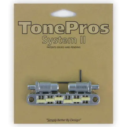 TonePros TPFG C - Metric Tune-O-Matic Bridge with G Formula Saddles - Chrome 