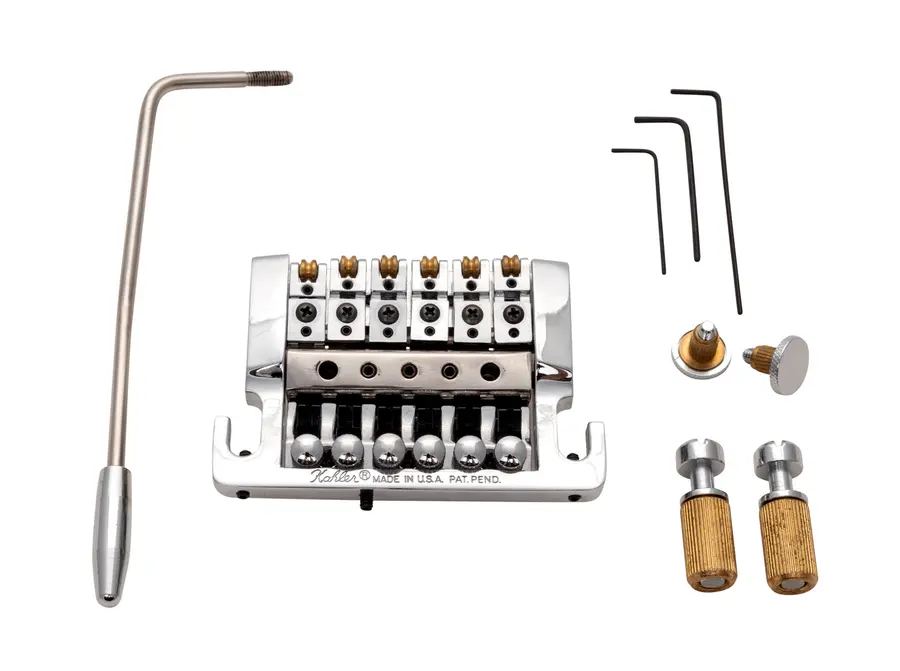 Kahler 2210 - Stud Mount Guitar Tremolo (Aluminum Cam / Brass Saddles) - Chrome 