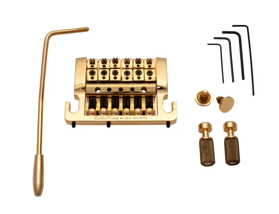 Kahler 2210 - Stud Mount Guitar Tremolo (Aluminum Cam / Brass Saddles) - Gold 