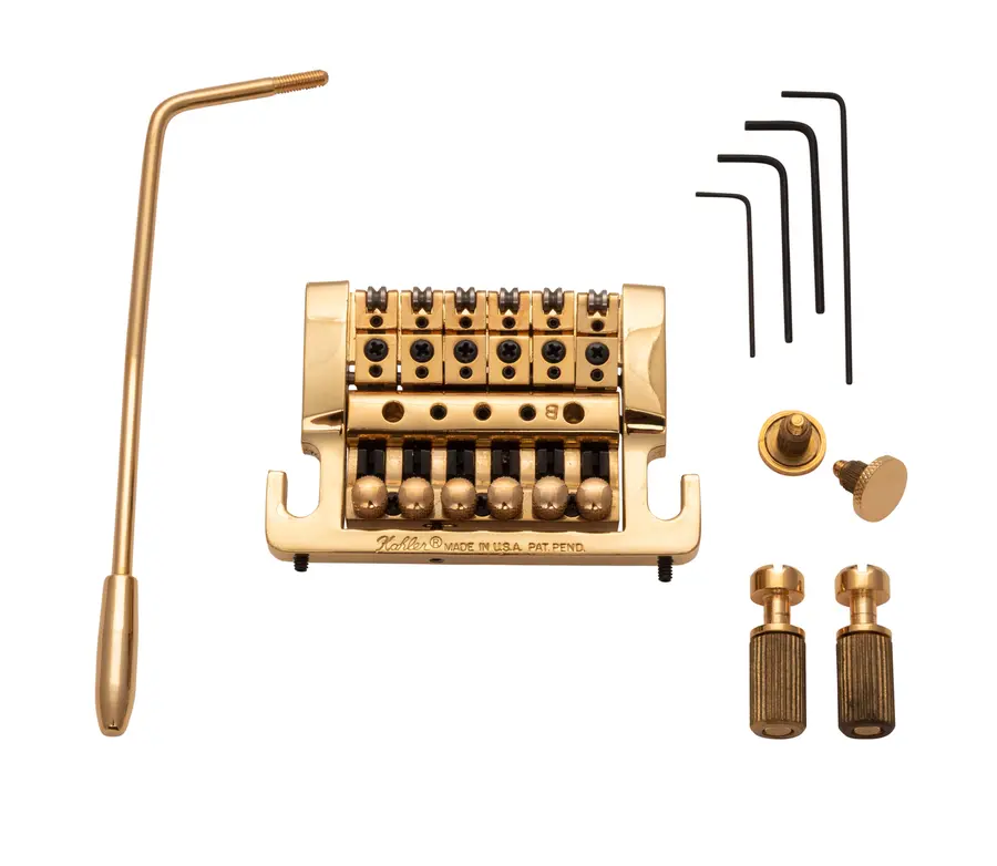 Kahler 2215 - Stud Mount Guitar Tremolo (Brass Cam / Steel Saddles) - Gold 