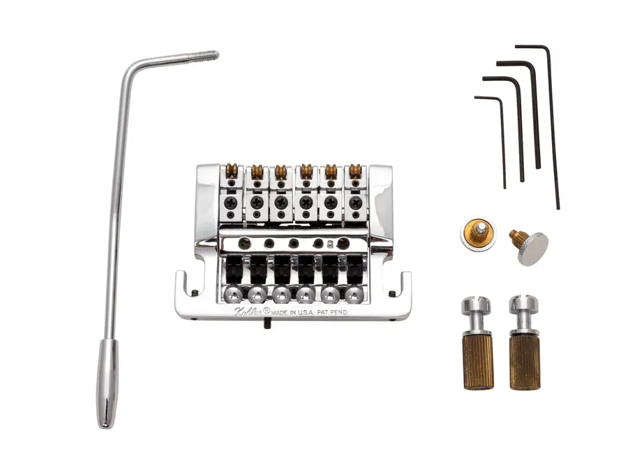 Kahler 2220 - Stud Mount Guitar Tremolo (Brass Cam / Brass Saddles) - Chrome 