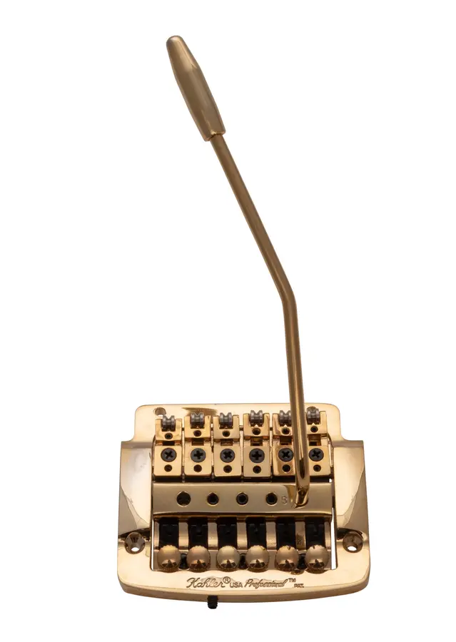 Kahler 2300 - Flat Mount Guitar Tremolo (Steel Cam / Steel Saddles) - Gold 