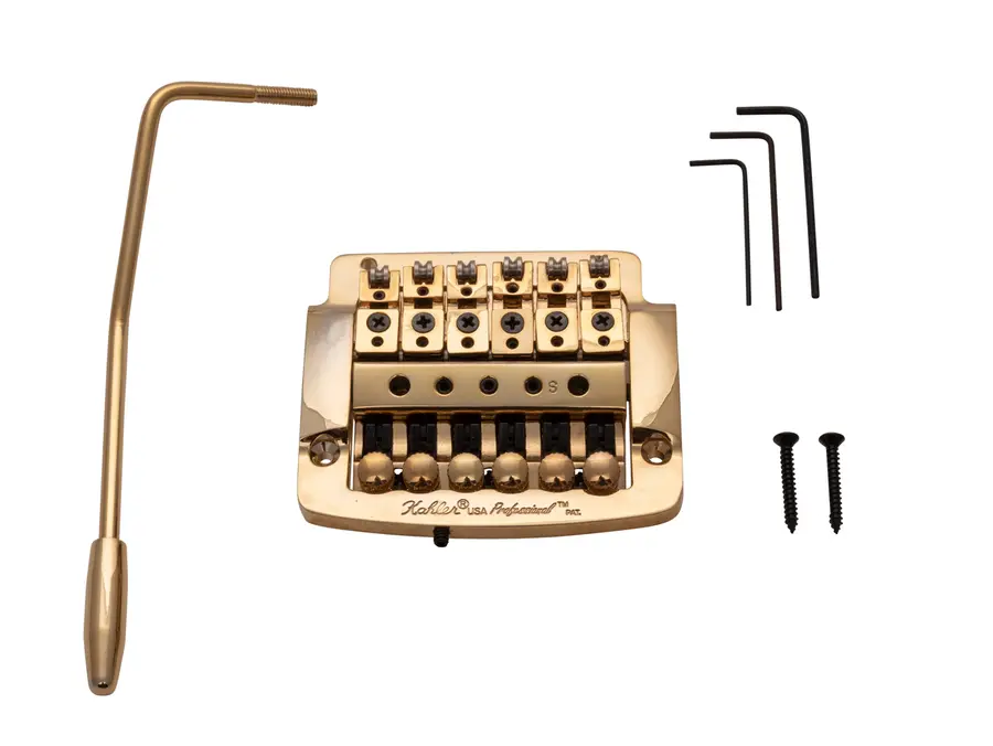 Kahler 2300 - Flat Mount Guitar Tremolo (Steel Cam / Steel Saddles) - Gold 