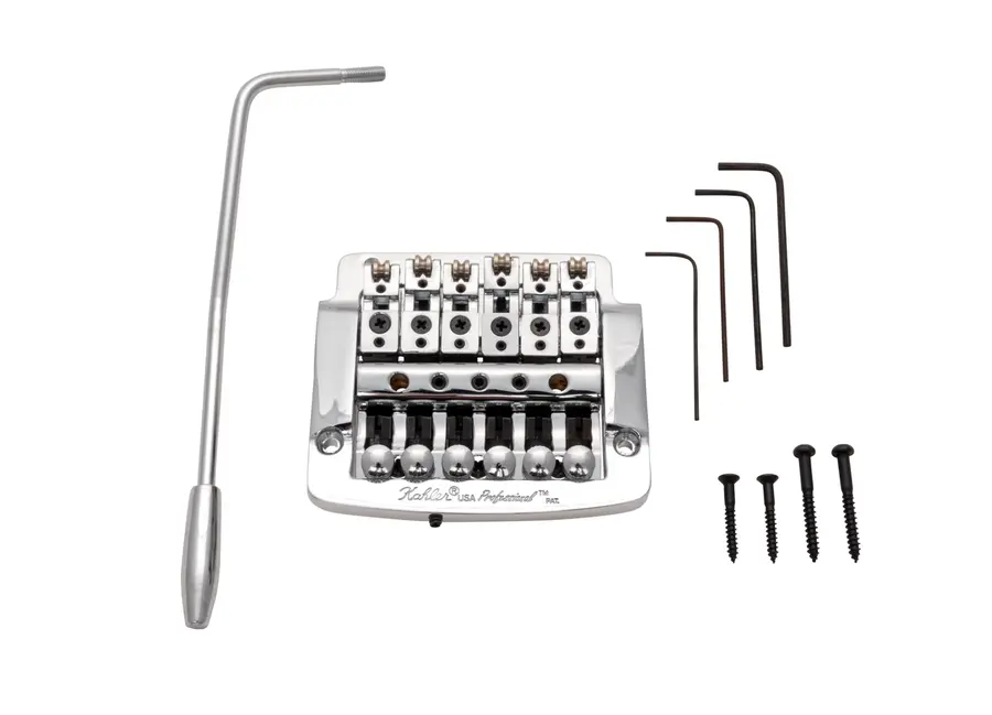 Kahler 2315 - Flat Mount Guitar Tremolo (Brass Cam / Steel Saddles) - Chrome 