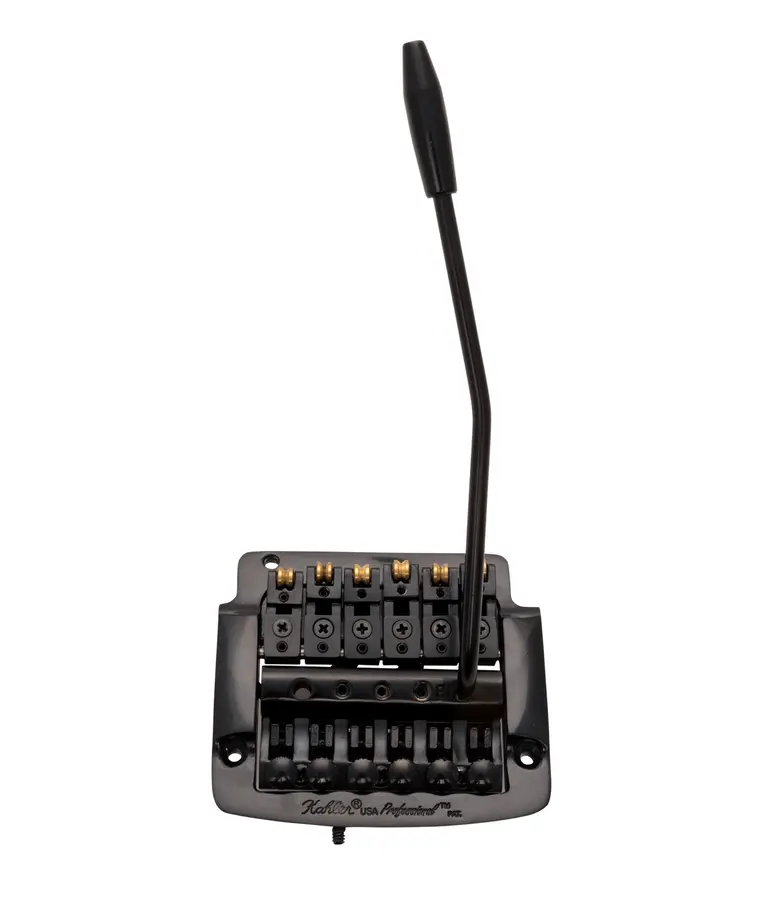 Kahler 2320 - Flat Mount Guitar Tremolo (Brass Cam / Brass Saddles) - Black 