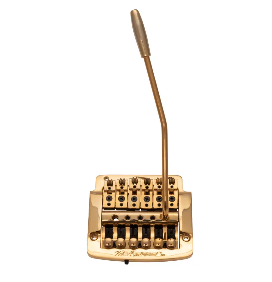 Kahler 2320 - Flat Mount Guitar Tremolo (Brass Cam / Brass Saddles) - Gold 