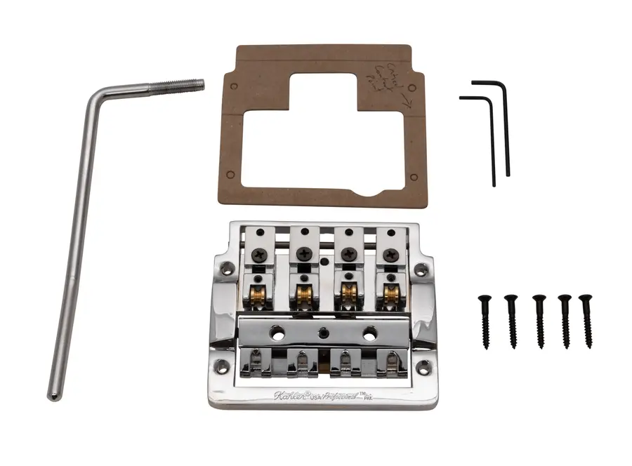 Kahler 2410R-W4 - 4-String Bass Tremolo with Rearward Saddles - Chrome 