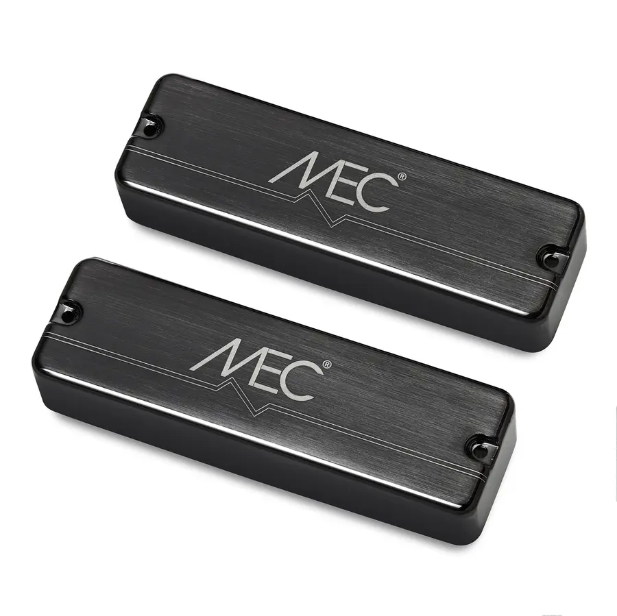 MEC Passive Soapbar Humbucker Bass Pickup Set, Metal Cover, 5-Str BBChrome 