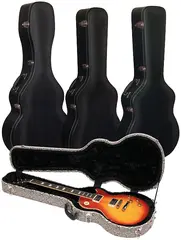 RockCase Jumbo Guitar Hardshell Case curved, arched Lid - Black Tolex