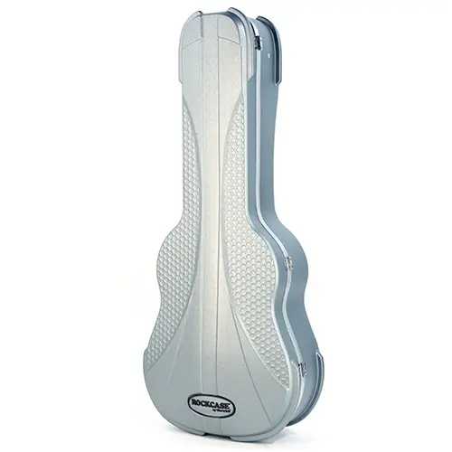 RockCase Acoustic Guitar ABS Case Curved - Silver, Premium Line 