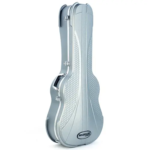 RockCase Acoustic Guitar ABS Case Curved - Silver, Premium Line 
