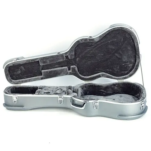 RockCase Acoustic Guitar ABS Case Curved - Silver, Premium Line 