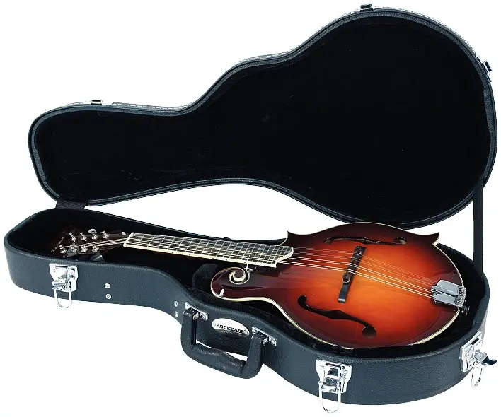 RockCase Mandolin Hardshell Case (Large), Arched Lid, Curved - Black 