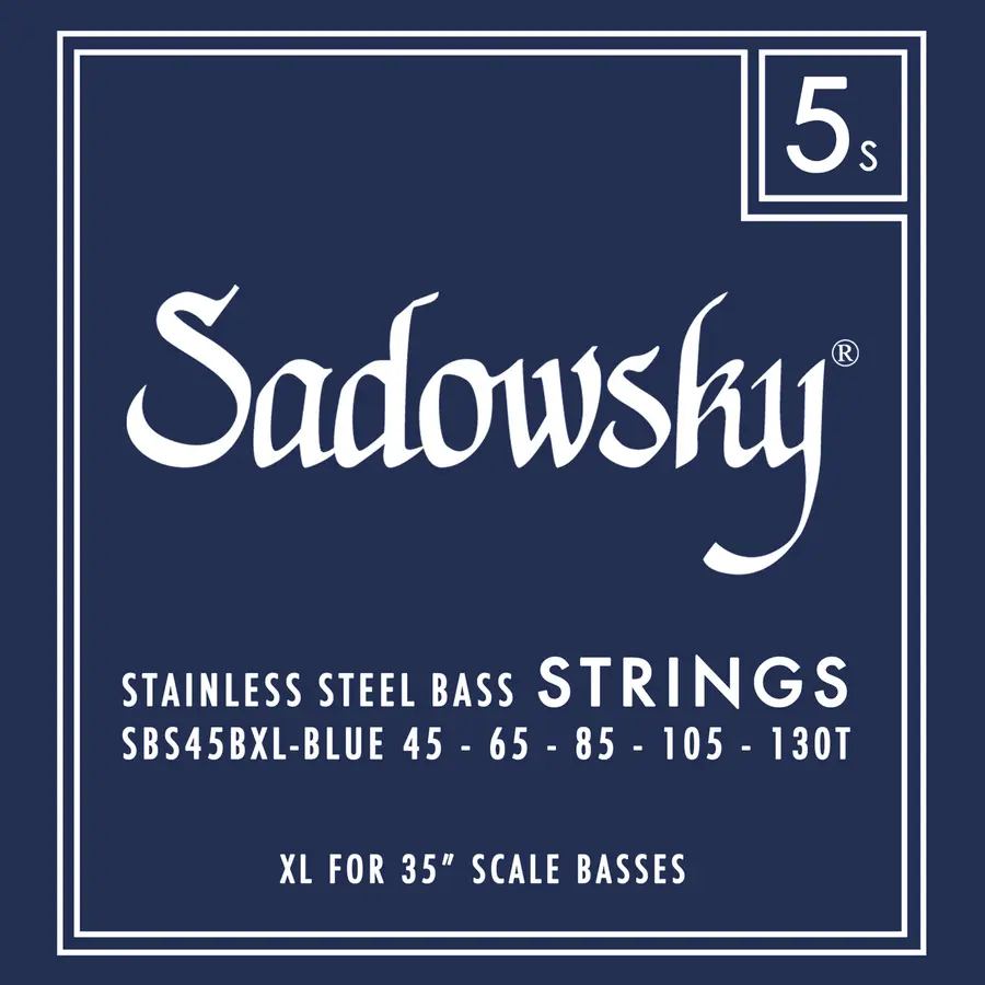 Sadowsky Blue Label Bass String Set (045-130) Taperwound, Extra Long, 5-Str 