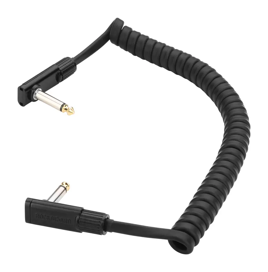 RockBoard Flat Patch Cable, 150cm Black Coiled Serie 