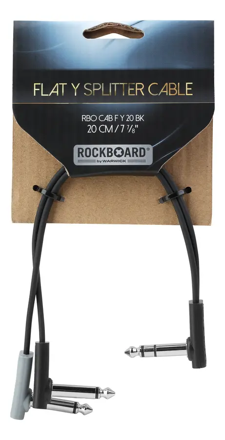 RockBoard Flat Patch Y-Splitter Cable 20 cm, Black 