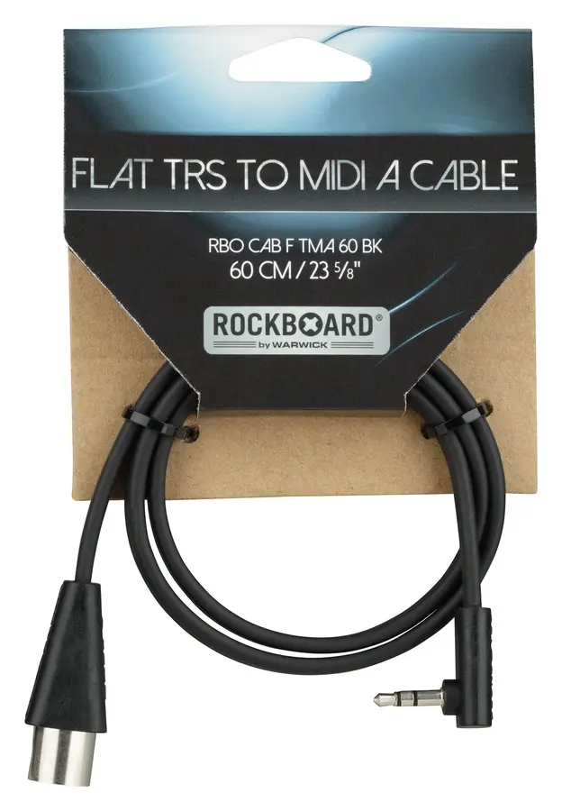 RockBoard Flat TRS to MIDI Cable, 60 cm TRS-MIDI Type A RBO CAP F TMA 60 BK 