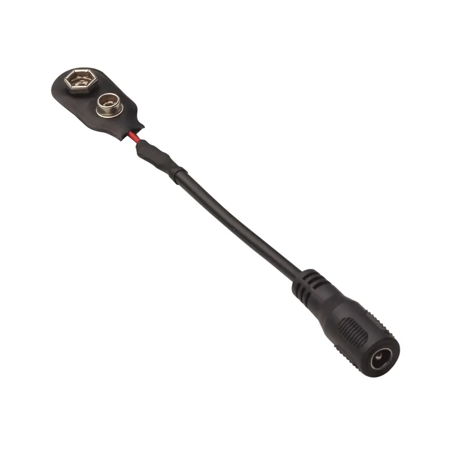RockBoard Battery Clip Converter 9V battery clip to 2.1 x 5.5 mm barrel 