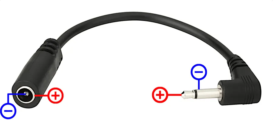 RockBoard Mini Jack Converter 2.1x5.5mm barrel plug - 3.5 mm jack plug 