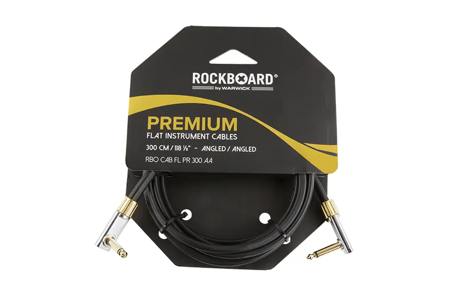 RockBoard Flat Instrument Cable, 300 cm Angled / Angled, Premium Series 