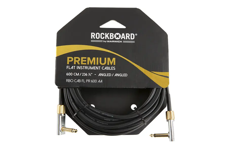 RockBoard Flat Instrument Cable, 600 cm Angled / Angled, Premium Series 