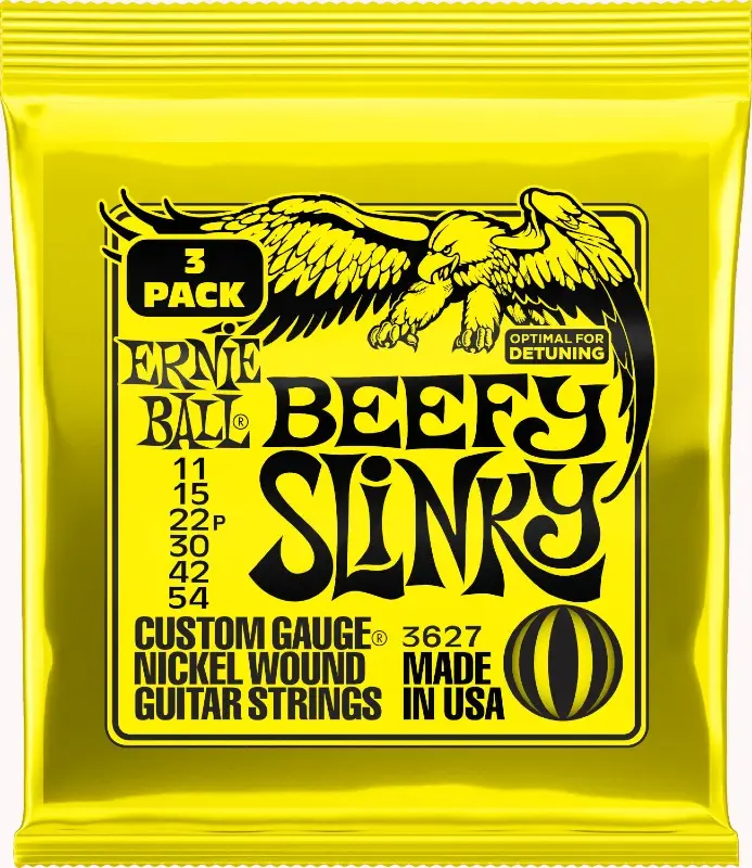 Ernie Ball EB-3627 Beefy Slinky Nickel (011-054) 3-pack 