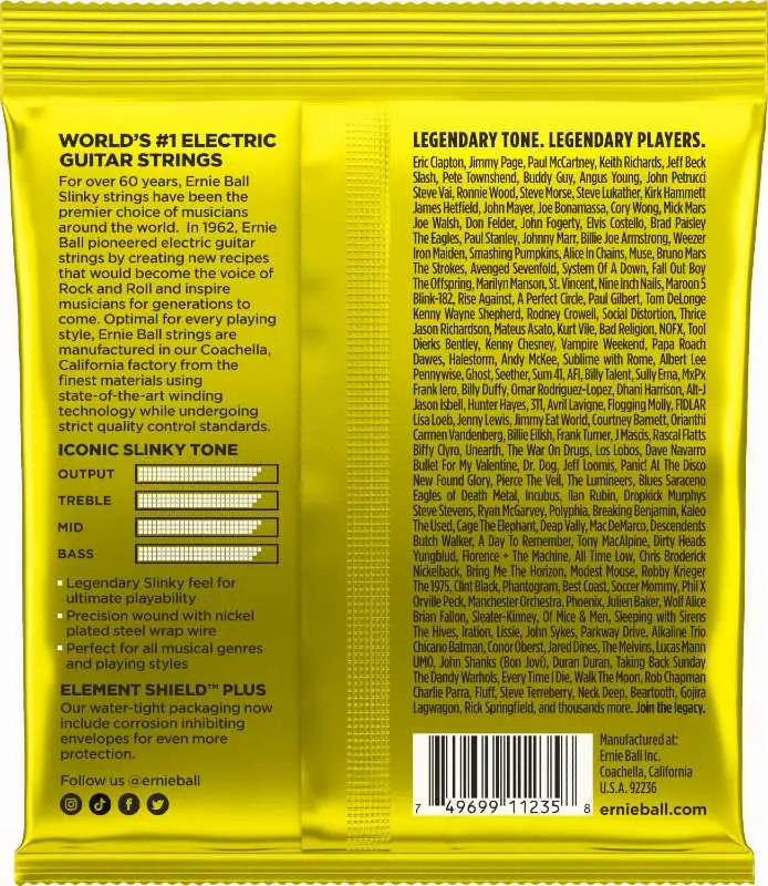 Ernie Ball EB-3627 Beefy Slinky Nickel (011-054) 3-pack 