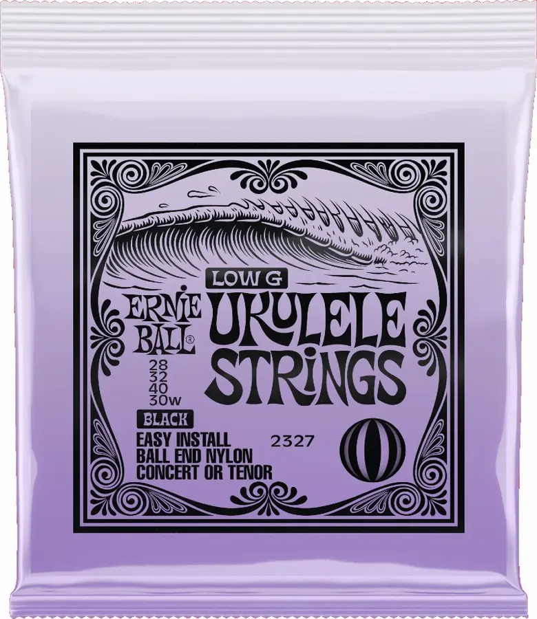 Ernie Ball EB-2327 Ukulele Strings Low G (028-030w) Black 