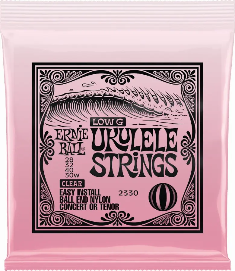 Ernie Ball EB-2330 Ukulele Strings Low G (028-030w) Clear 