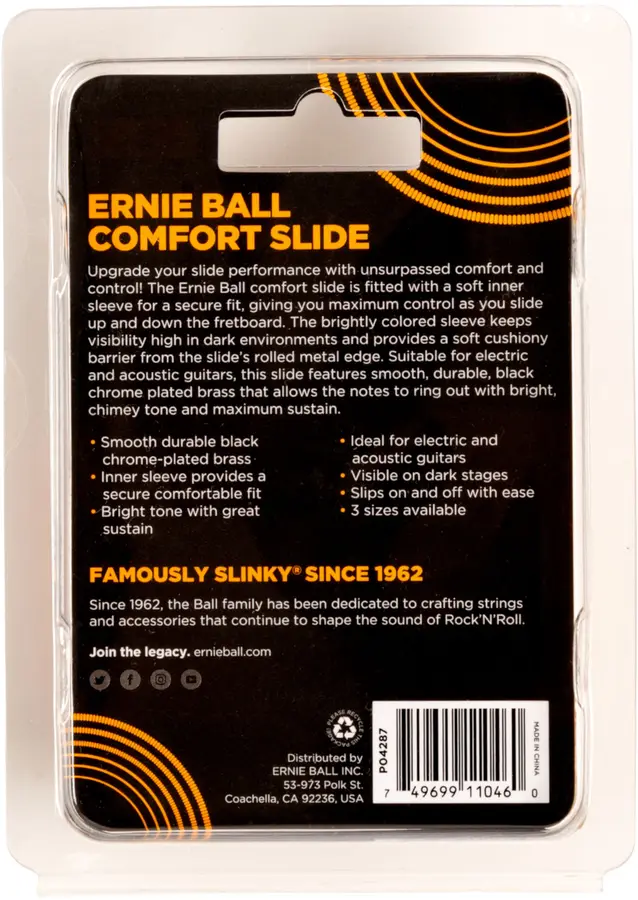 Ernie Ball EB-4287 Comfort Slide Small US ring size 5-7 