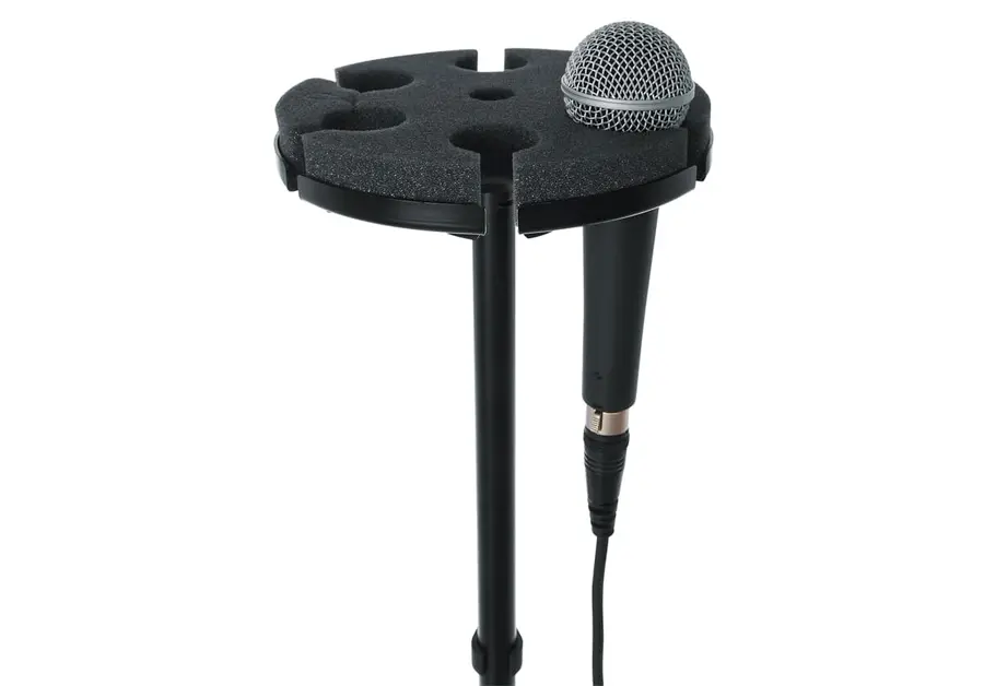 Gator Frameworks GFW-MIC-6TRAY Tray to hold 6 mics on top of mic stand 