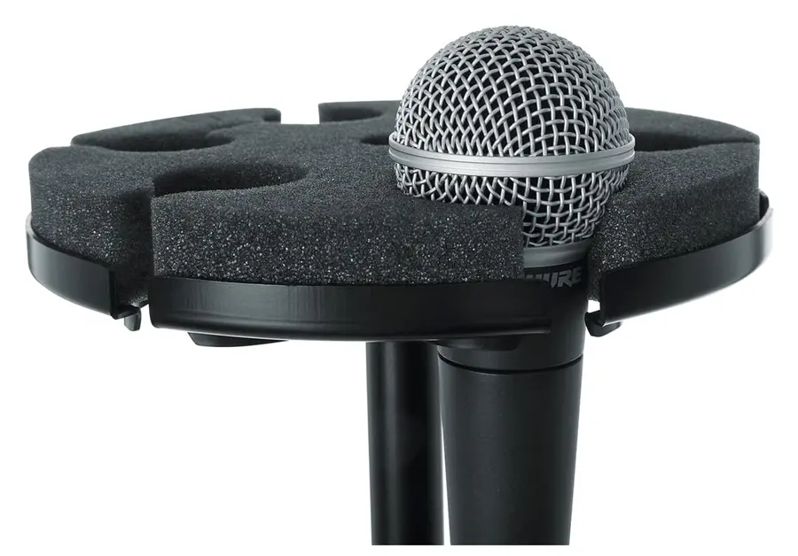 Gator Frameworks GFW-MIC-6TRAY Tray to hold 6 mics on top of mic stand 