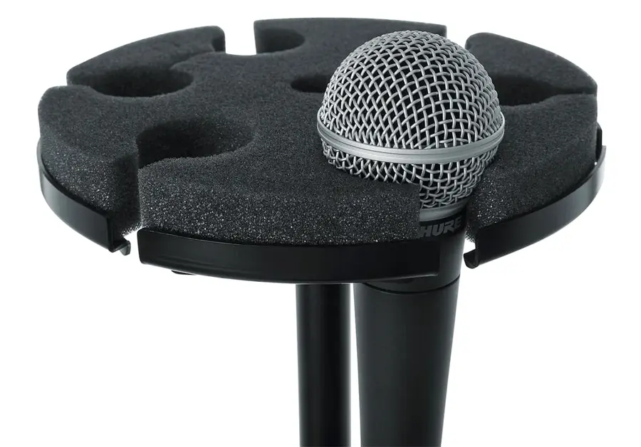 Gator Frameworks GFW-MIC-6TRAY Tray to hold 6 mics on top of mic stand 