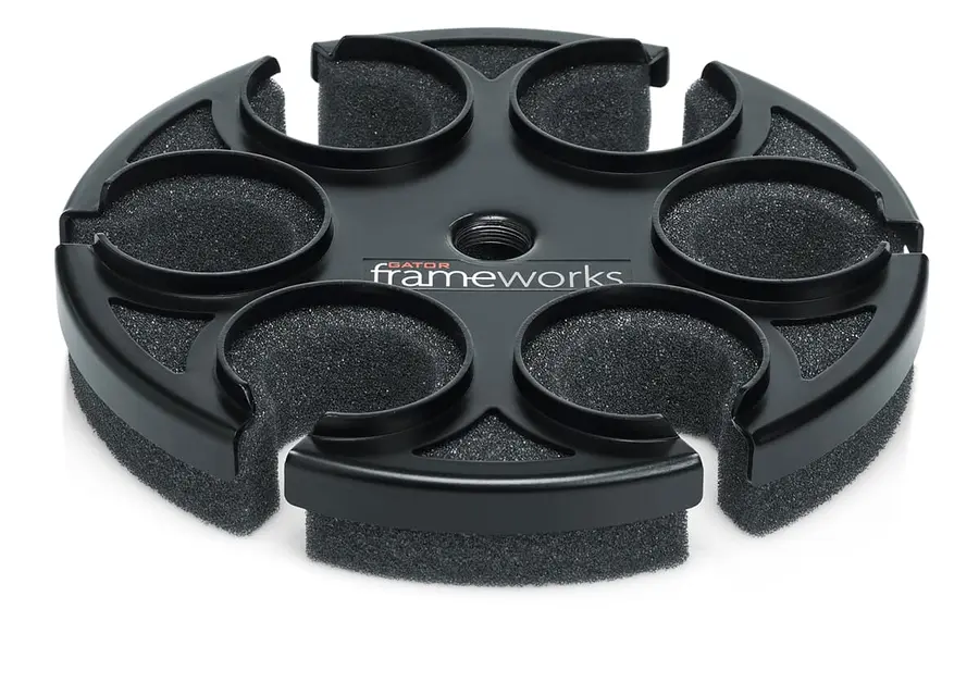 Gator Frameworks GFW-MIC-6TRAY Tray to hold 6 mics on top of mic stand 