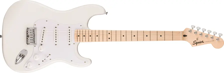 Squier Sonic Stratocaster HT, Maple White Pickguard, Arctic White 