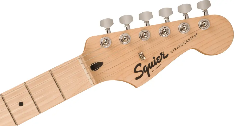 Squier Sonic Stratocaster HSS, Maple Black Pickguard, Black 