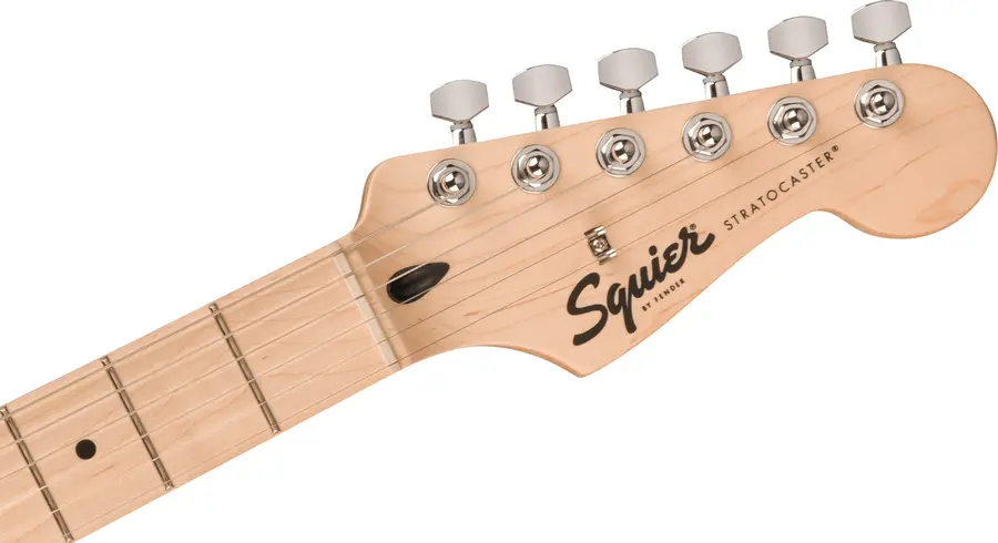 Squier Sonic Stratocaster, Maple White Pickguard, Black 