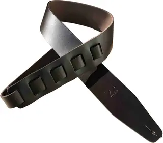 Profile STW/FPB-BK Pro Black Italian Leather Guitar Strap