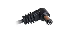 CIOKS 1030 Type 1 - 5,5/2,1mm DC plug Senter negativ, L-form, 30cm (sort)