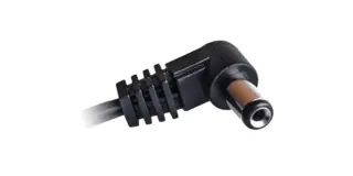 CIOKS 1050 Type 1 - 5,5/2,1mm DC plug Senter negativ, L-form, 50cm (sort)