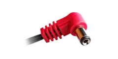 CIOKS 2030 Type 2 - 5,5/2,1mm DC plug Senter positiv, L-form, 30cm (rød)