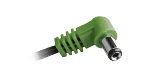 CIOKS 4030 Type 4 - 5,5/2,5mm DC plug Senter positiv, L-form, 30cm (grønn)