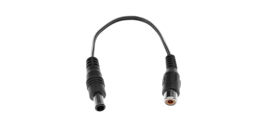 CIOKS L0110 EIAJ til RCA jack adapter Use any Flex with 24V outlet, 10cm sort 
