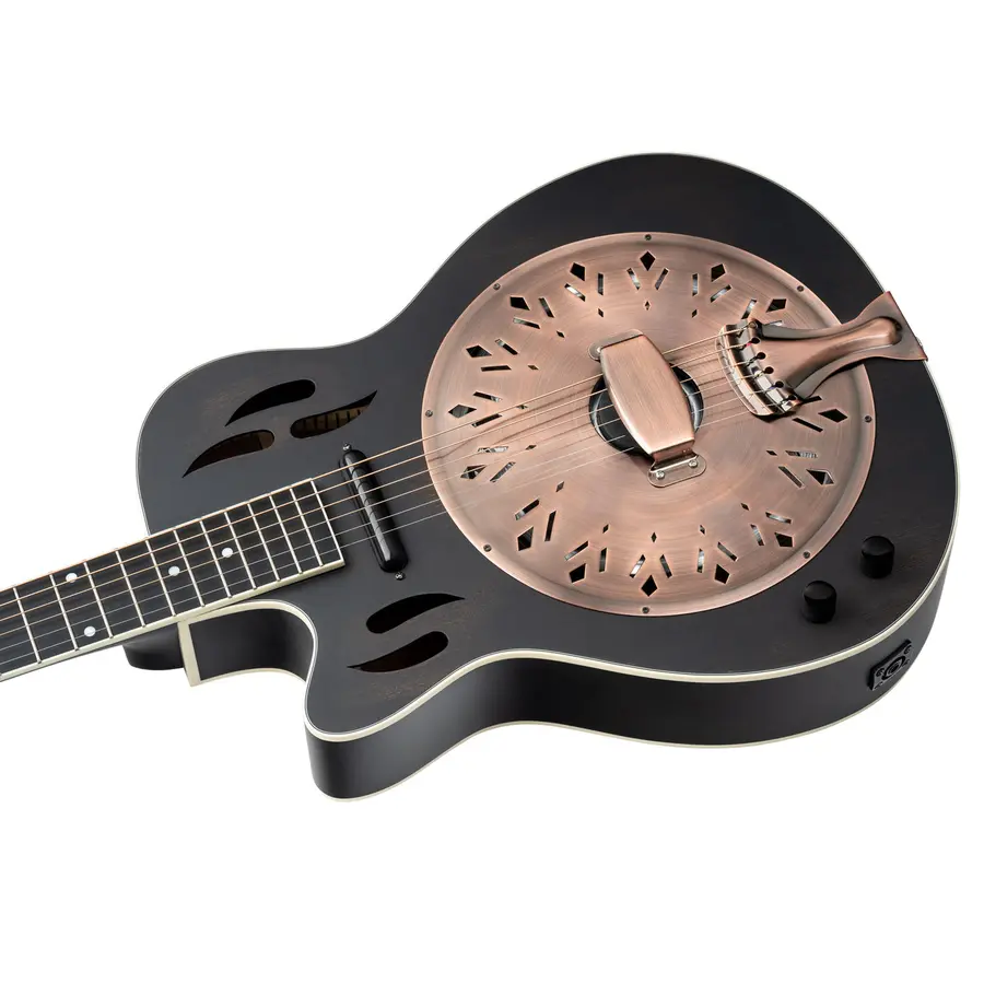 Ortega RRG40CE-DBK-L Resonator Guitar Distressed satin black, Left-handed 