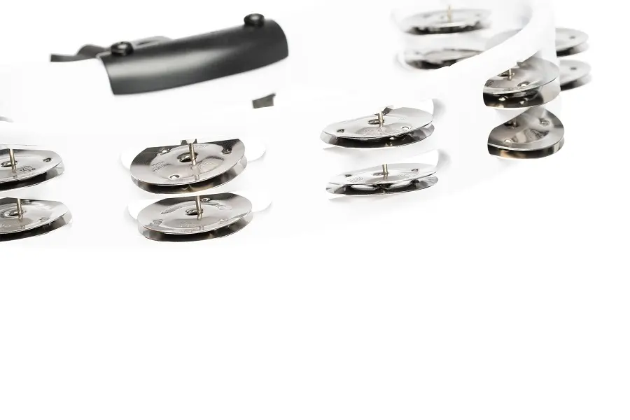 Meinl HTMT2WH Headliner Drum Tamburin 2 rows, White 