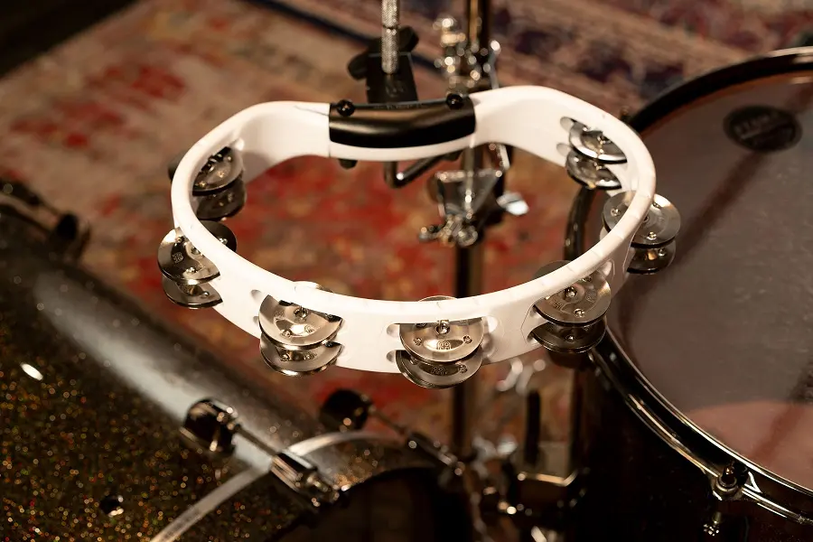 Meinl HTMT2WH Headliner Drum Tamburin 2 rows, White 