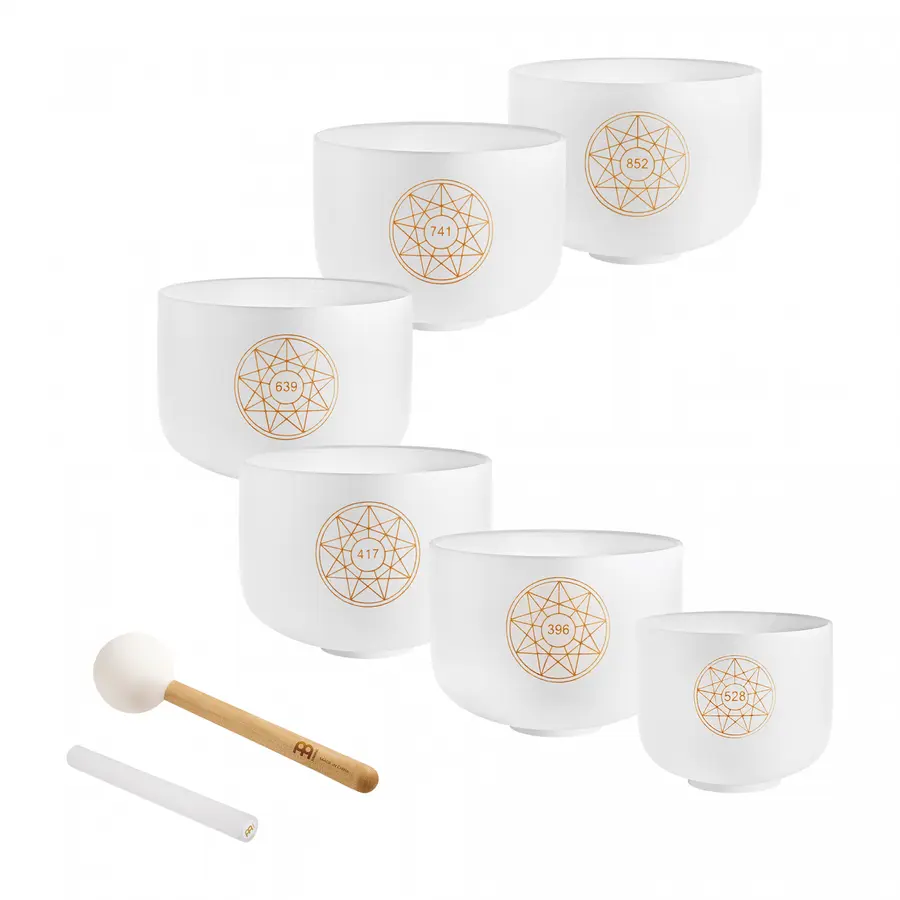 Meinl Sonic Energy SOLCSBSET Solfeggio Crystal Singing Bowl Set 